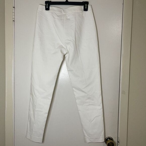 NEW! Karen Millen Cotton sateen tailored slim leg ivory white trouser pants US 6 - Picture 3 of 6
